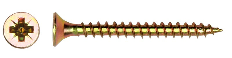 Vis à bois galvanisée jaune, filetage complet Fhd 3.5*13mm