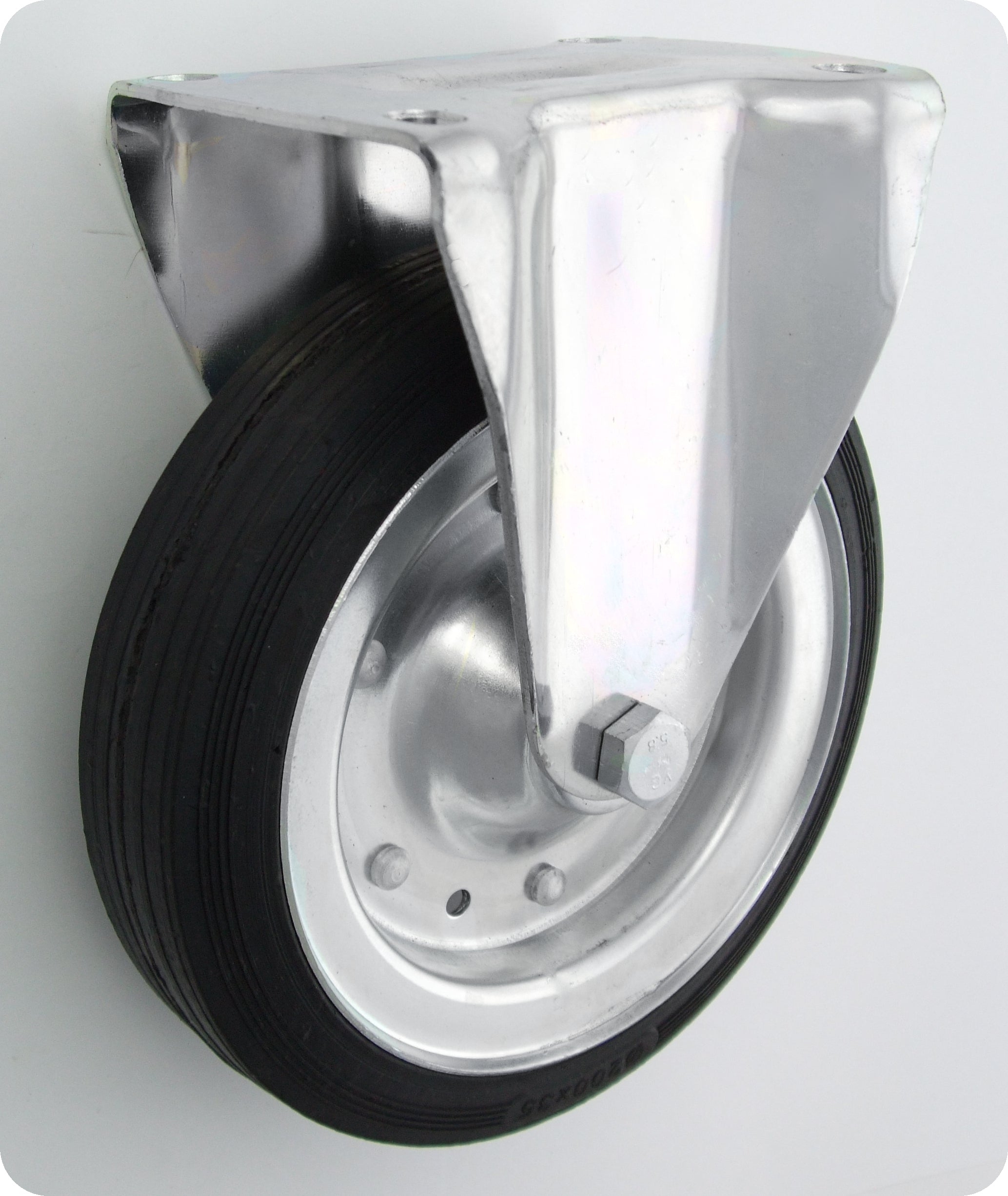 Roată metal-cauciuc 200 mm Carcasă fixă 63