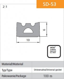 Self-adhesive Gasket Black Sd-53/4-0 10*6 Mb