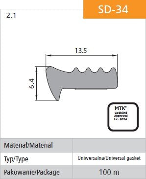 Selbstklebende Dichtung Schwarz Sd-34/4-0 13,5*6,4mm Mb