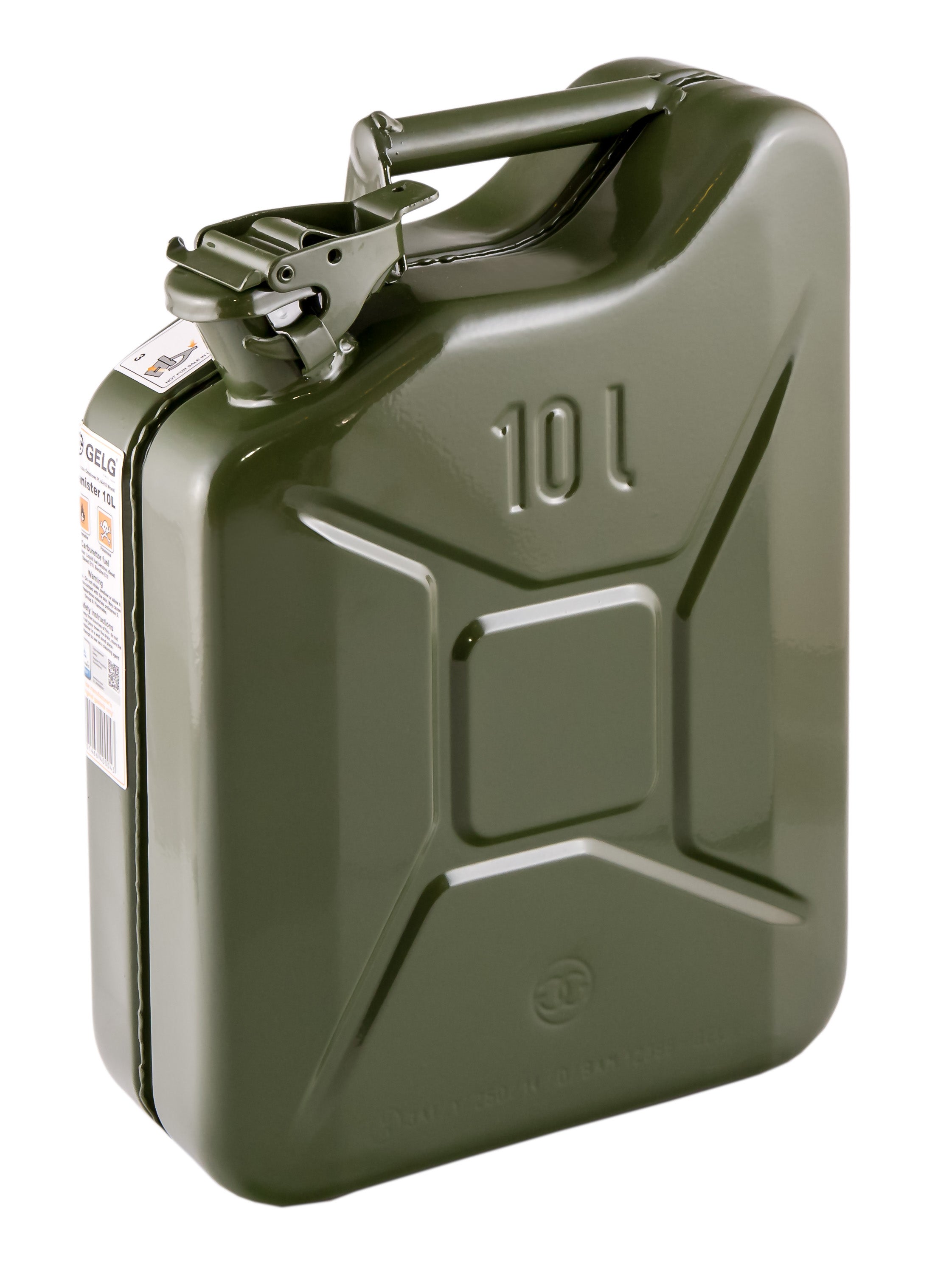 Bidon en acier vert Ral 6003 10l