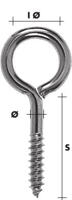 Viti ad occhiello zincate 4,2*40*16 mm