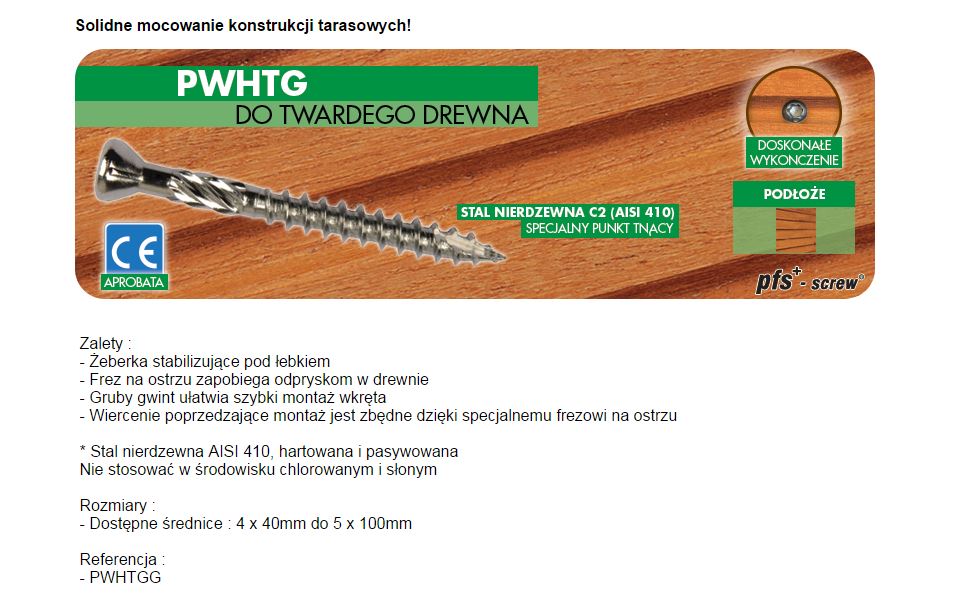Tropic C2 Hardwood Screw 4*40mm T15