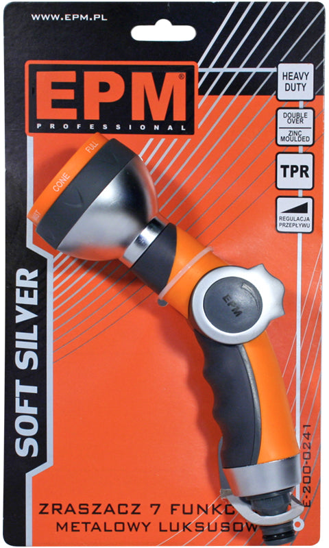 Pistola a spruzzo Soft Silver regolabile a 7 funzioni