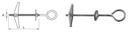 Steel Umbrella Anchor Eyelet Hook 5*75mm