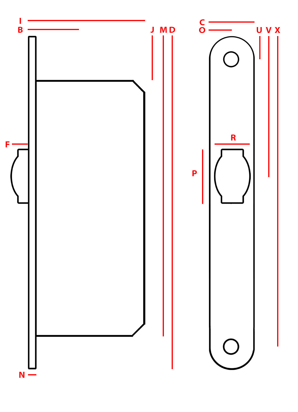 Jania Roller Mortise Lock