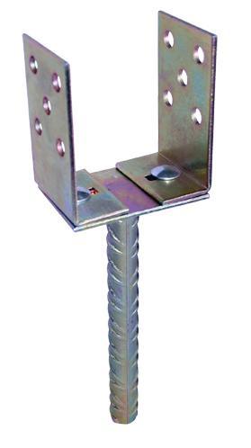 Adjustable Post Base 0-165mm For Rod Yellow Galvanized