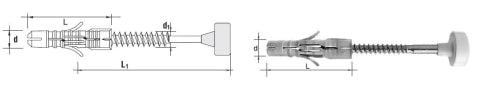 Toilet Fastening Pin Set-2 Pcs 10/6*80mm