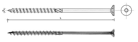Torx Countersunk Head Wood Screw 8*80mm T40