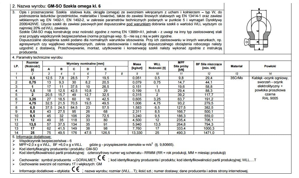 Shakel Omega Cl.6 Gm-so 0,5t Wll