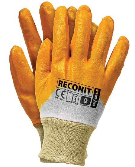 Gula nitrilhandskar med rem Reconit-y 8 Nitros