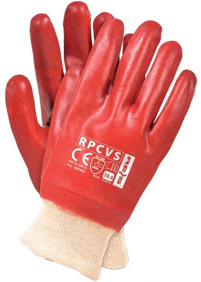 PVC bevonatú védőkesztyűk Rpcvs Red Pvc