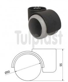Drejehjul Kln 50/g Gummi T068