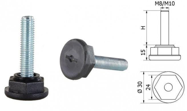 Seřizovací patka Sr 01 Fi 30 M8*30 623