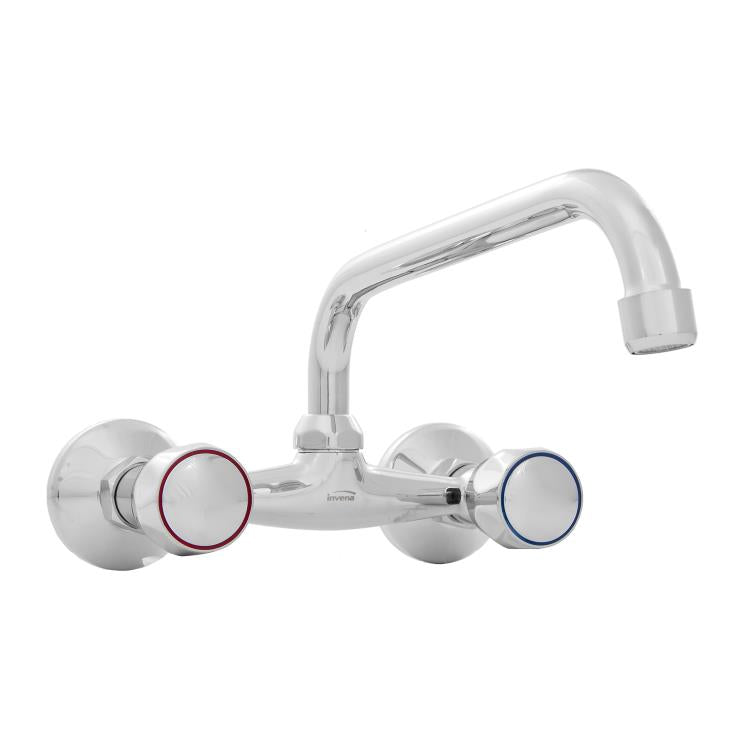 Grifo para lavabo-fregadero de pared con caño tipo U
