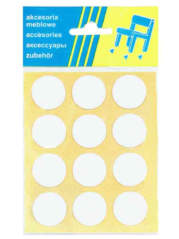 Felt Pad Blister White Diameter 25mm - 12 Pcs