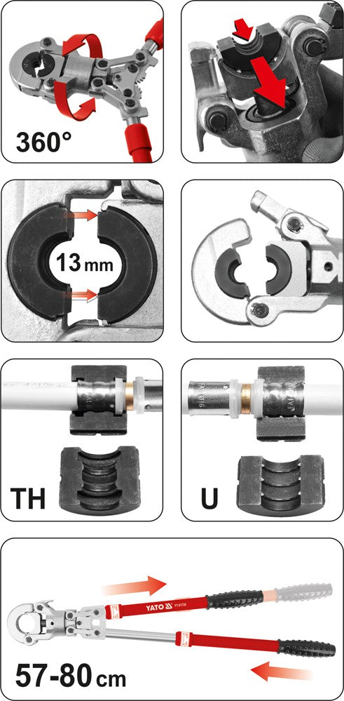 Hydraulische handpers voor het krimpen van Pex-al-pex-fittingen