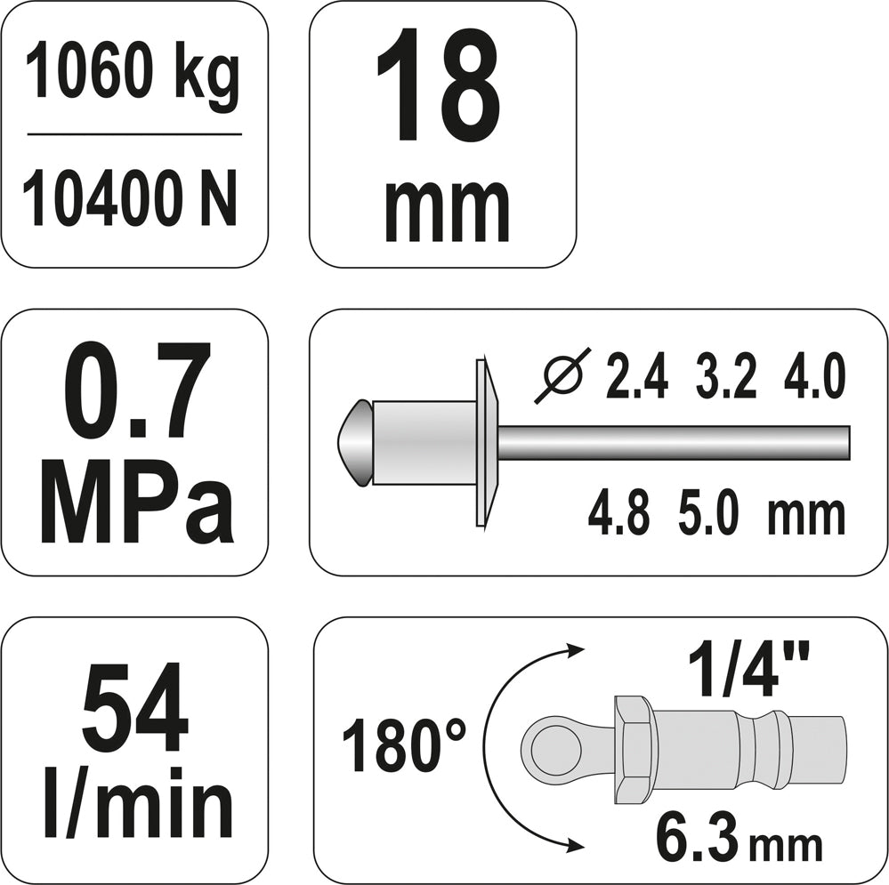 Pneumatisk Nitare 2,4-5,0mm