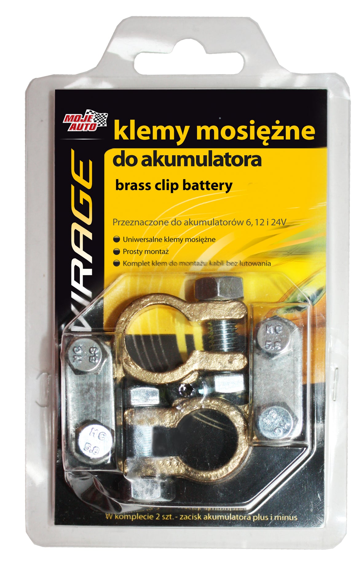 Brass Battery Clamps 2 Pcs (+/-)