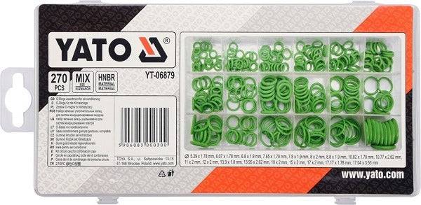 Set Of 270 O-rings For Air Conditioning Hnbr Material Green
