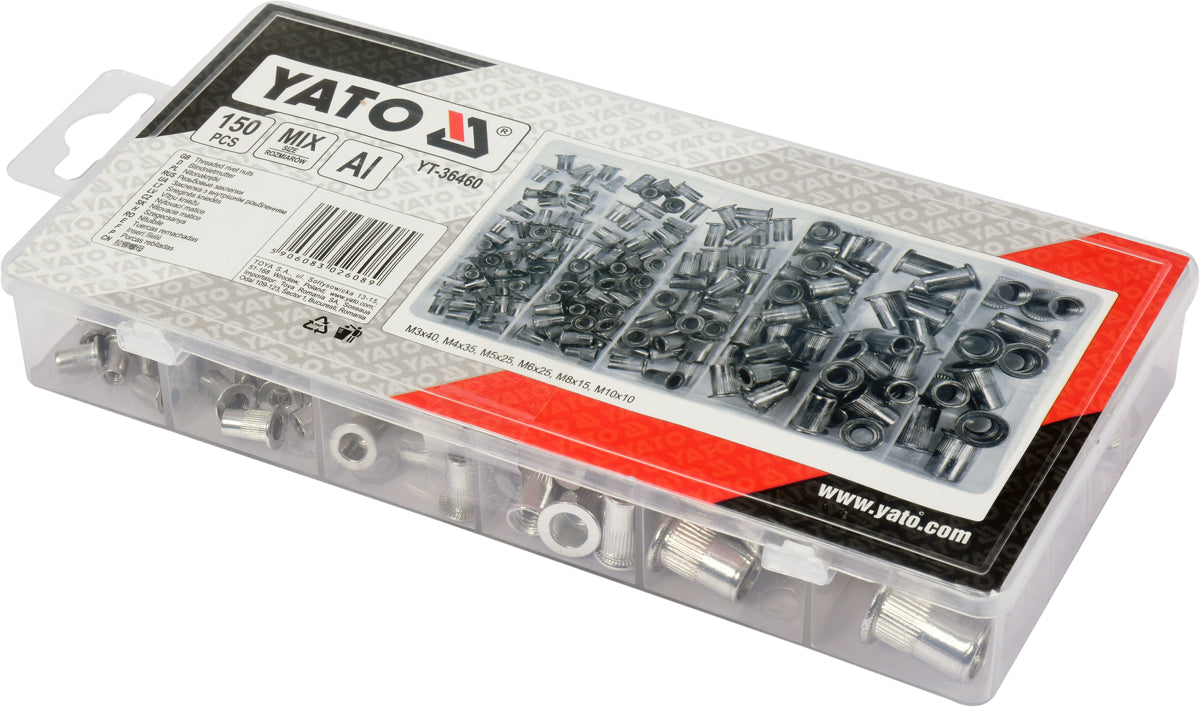 Aluminiumnitmuttrar Set M3-m10 150 st