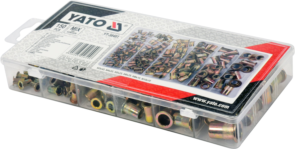 Conjunto de porcas rebites de aço M3-m10 150 unidades