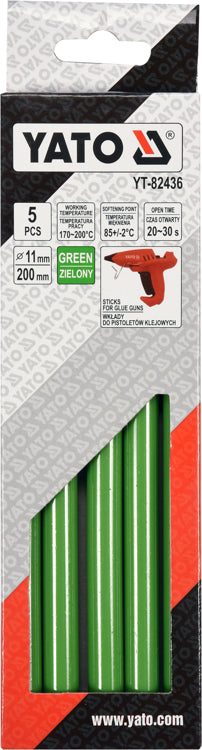 Cartouches de colle 11,2x200mm 5pcs Vert