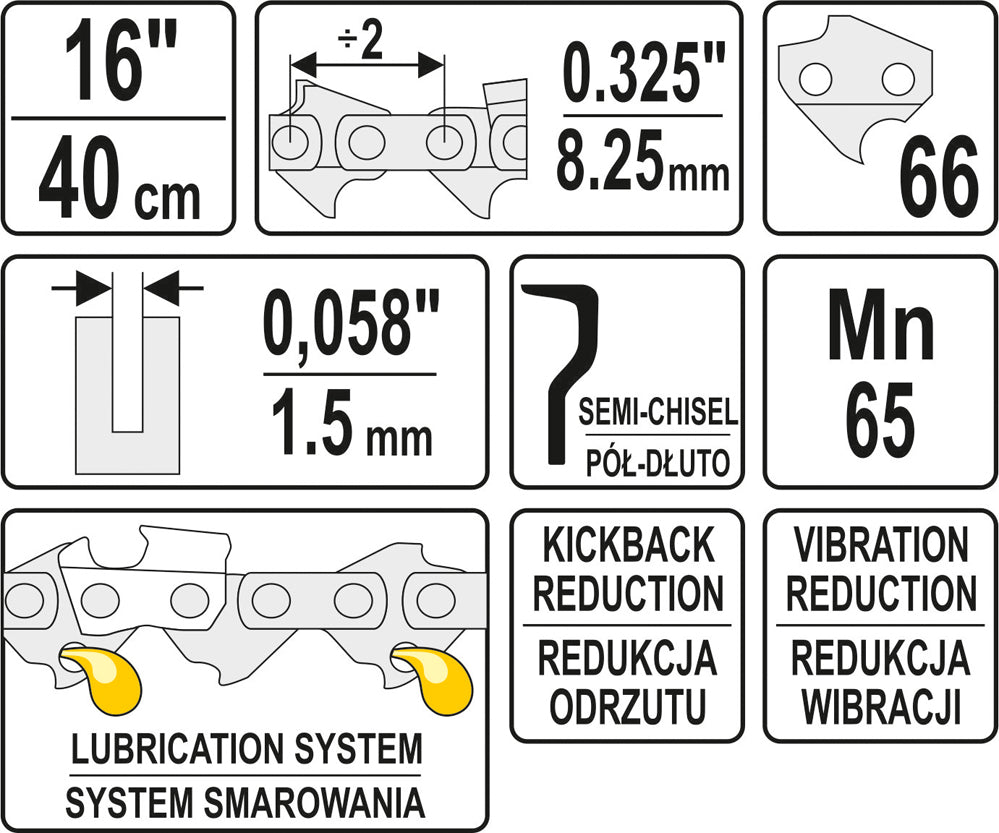 Sågkedja 16'' .325 1,5mm 66t