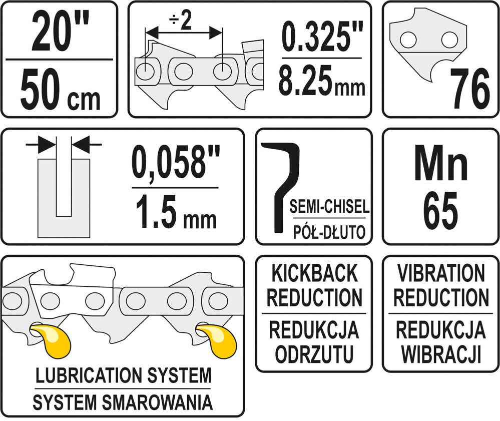 Cadena de sierra 20'' .325 1.5mm 76t