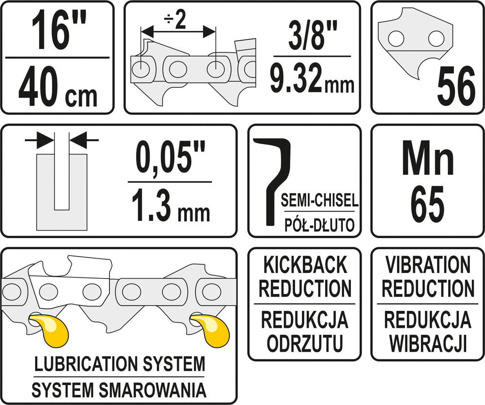 Fűrészlánc 16'' 3/8'' 1,3mm 56t