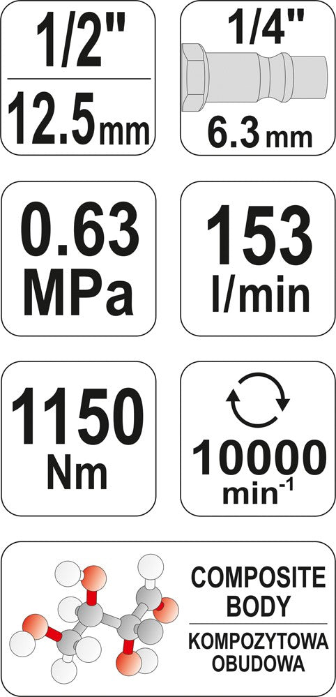 Llave Neumática 1/2 1150nm