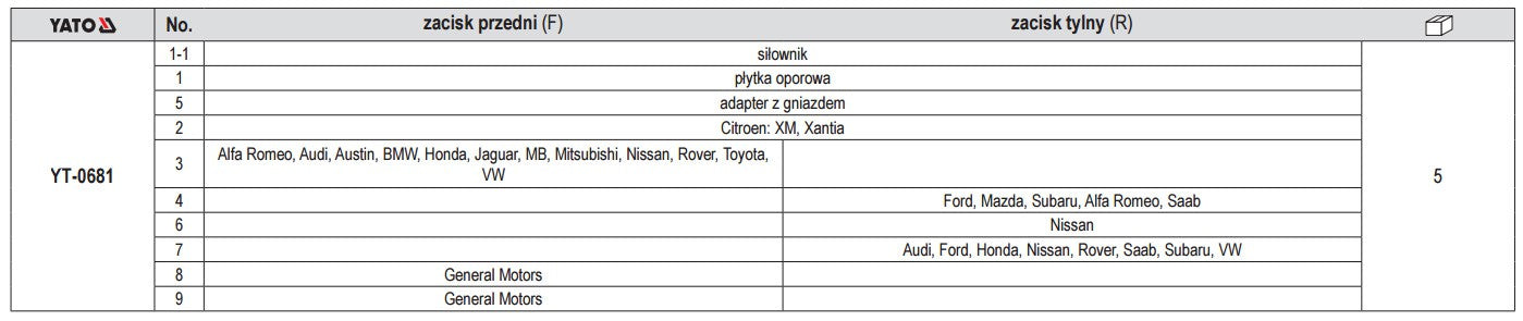 11-delige remklauwscheidingsset
