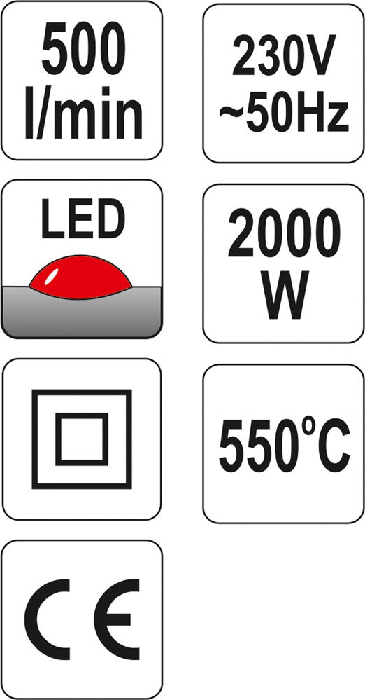 Gunna Teasa 2000w 50~550°c Accessories Faoi stiúir Táscaire