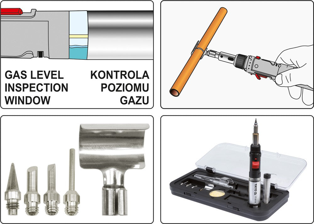 Iarann Sádrála Gáis 3-in-1 Le Accessories Adhainte Piezo