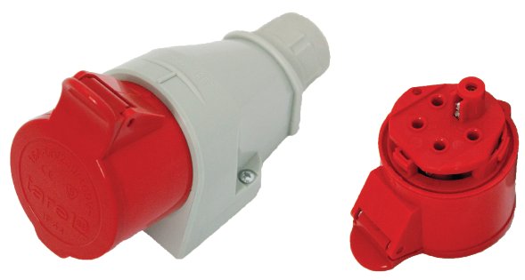 Фиксиран изолиран контакт 16a 400v червен 3p+z Ip44