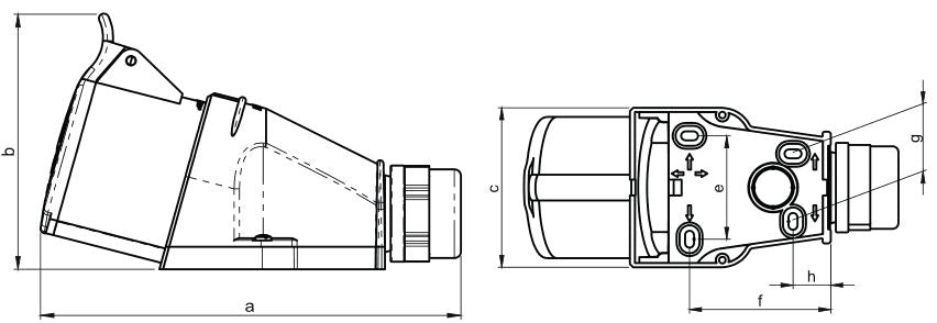 Фиксиран изолиран контакт 32a 400v червен 3p+n+z Ip44