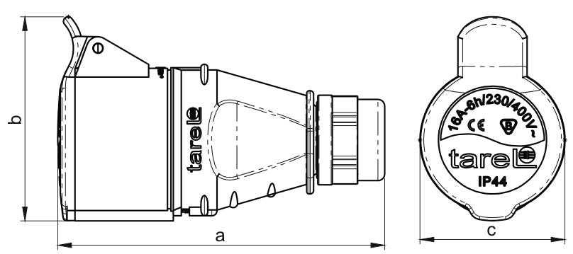 Преносим изолиран контакт 16a 400v червен 3p+z Ip44