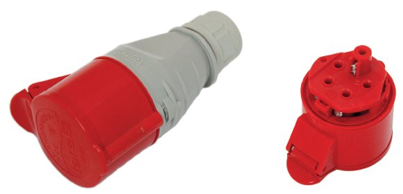 Преносим изолиран контакт 32a 400v червен 3p+z Ip44