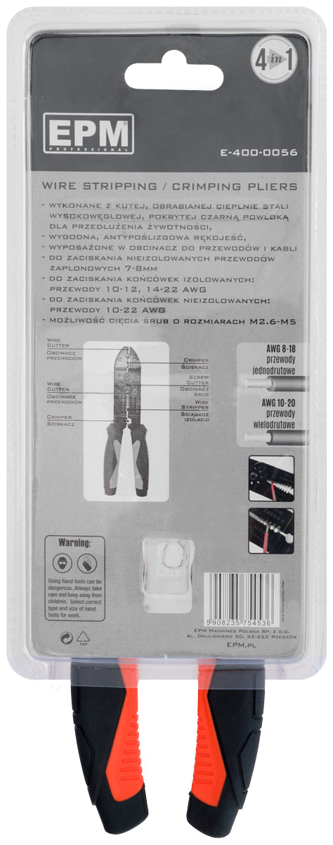 4-in-1 Connector Crimping Pliers 215mm Industrial Grade