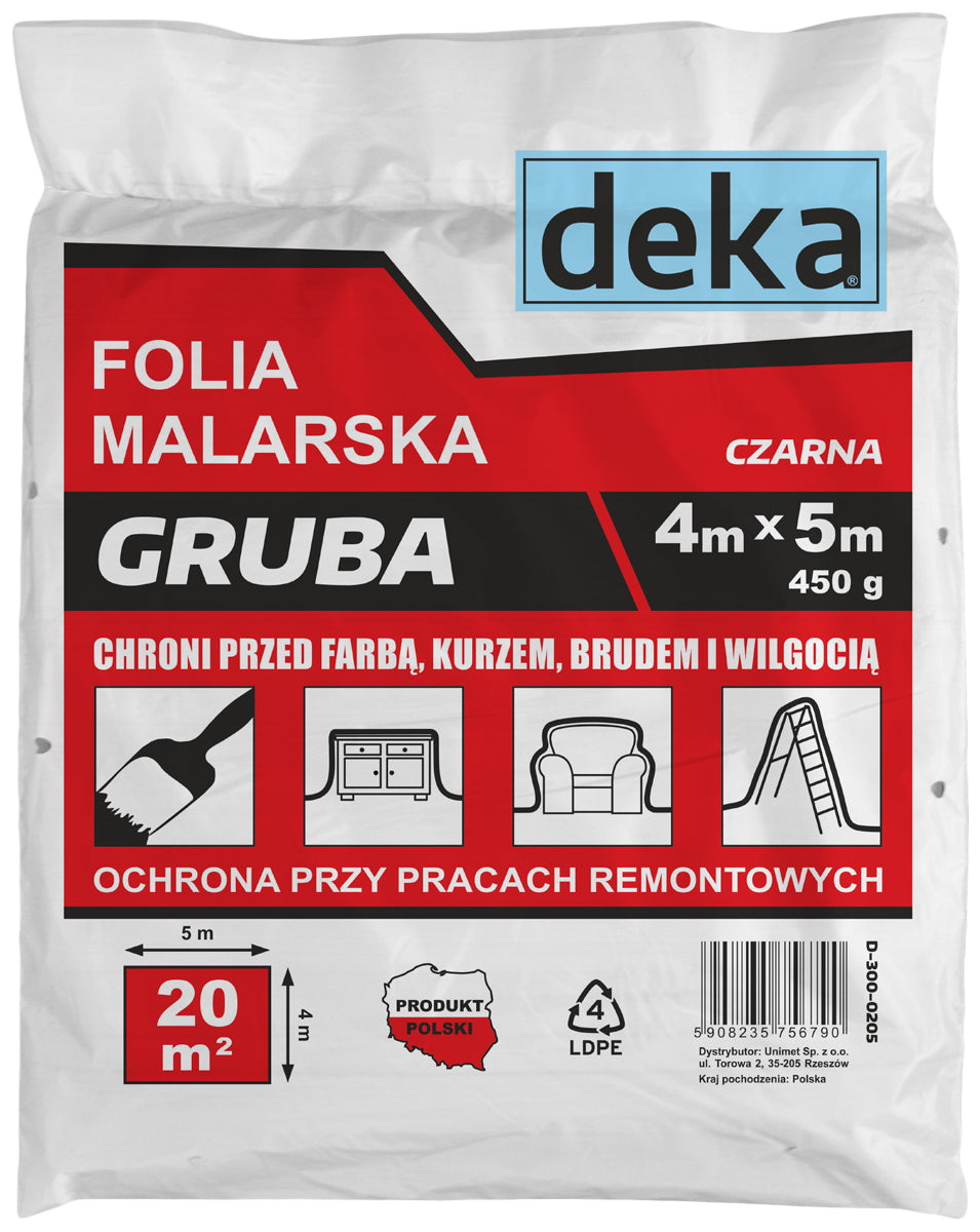 Dicke schwarze Malerfolie 4*5m 450g