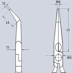 Isoleret skæretang Halvrund bukket 160mm