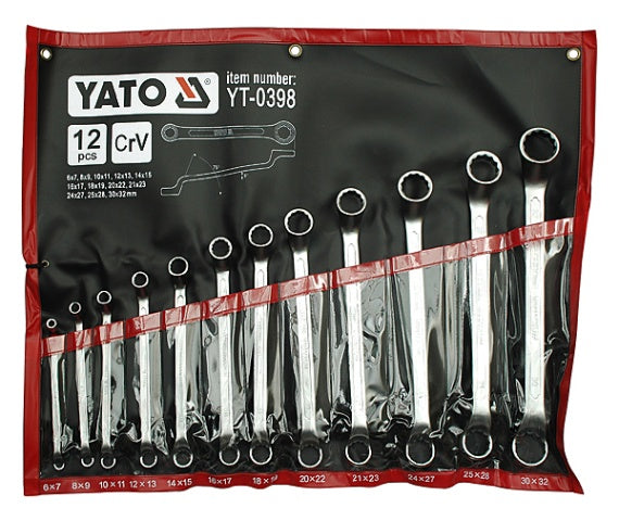 Set Of 12-piece Combination Wrenches 6-32mm Polished