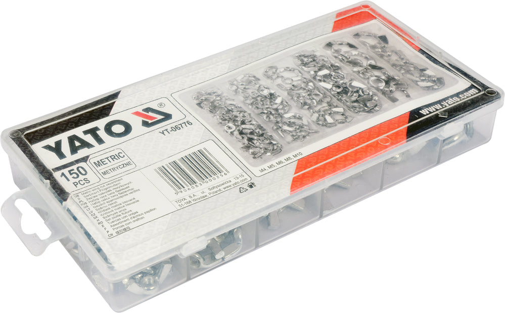 150 Pcs Metric Mix Wing Cnónna Din 315