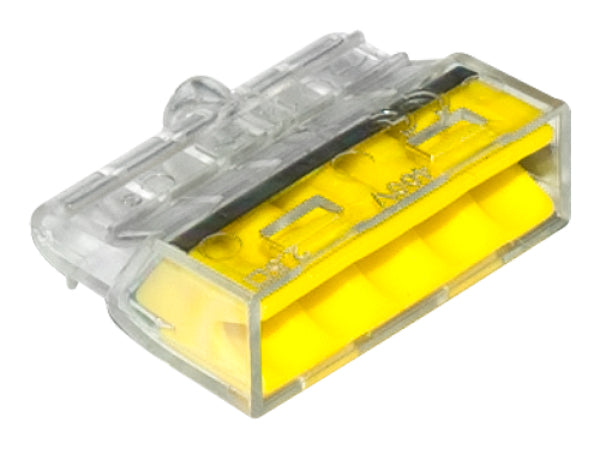 Conector rápido 5*0,5-2,5mm2 transparente/amarelo 10 unidades