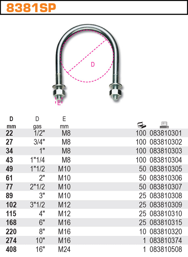 Clamp Rod For Pipes M10 90*61mm