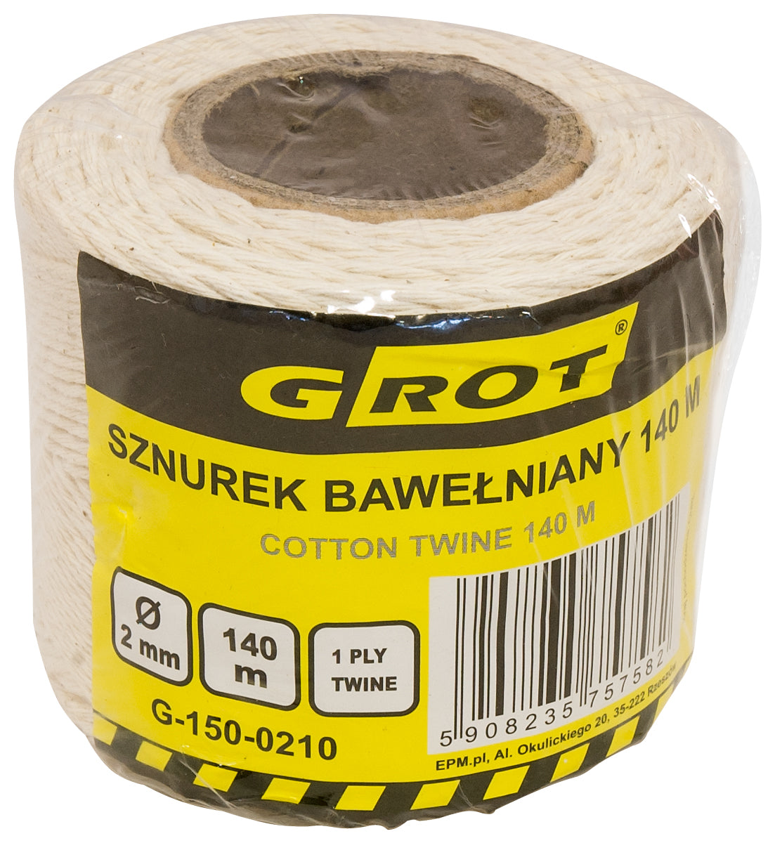 Bomullssnöre 2mm 140mb