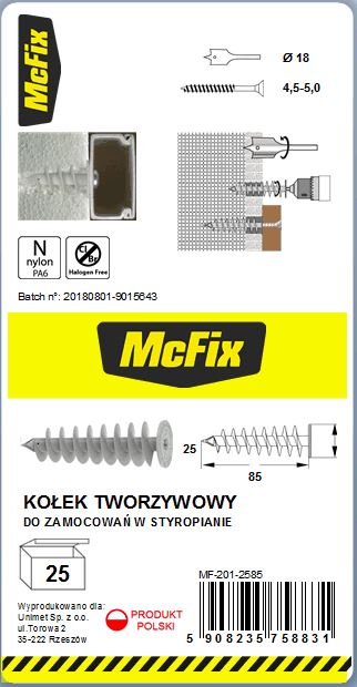 Upevňovací dolar izolace 25 * 85 mm nylon