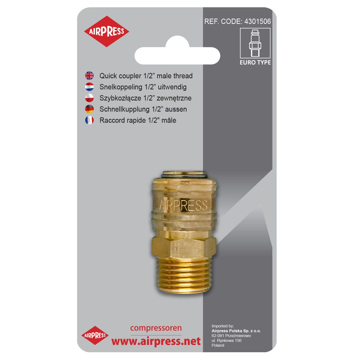 Quick Coupler With 1/2'' External Thread