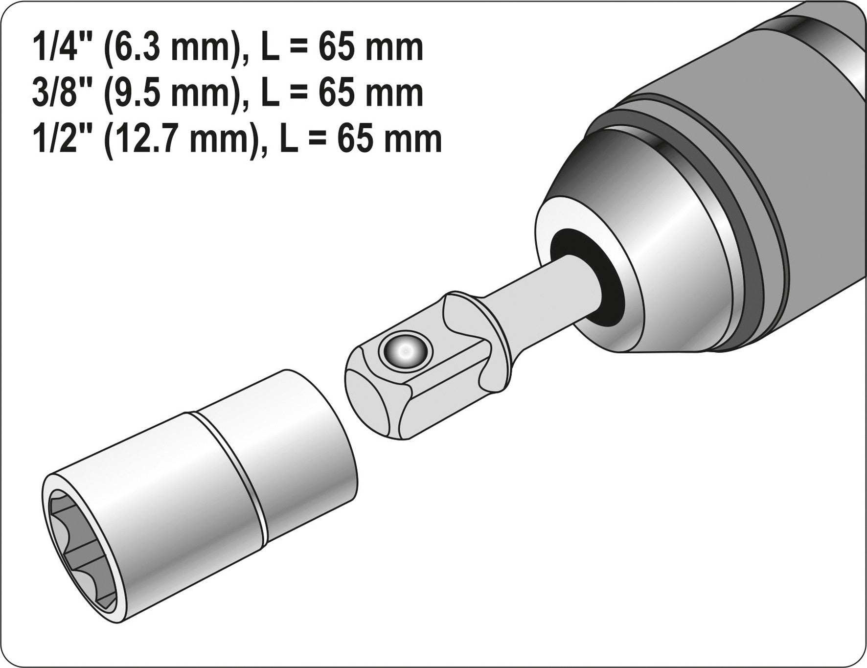 Adaptador Sds Plus Para Vasos 1/4'' 3/8'' 1/2''