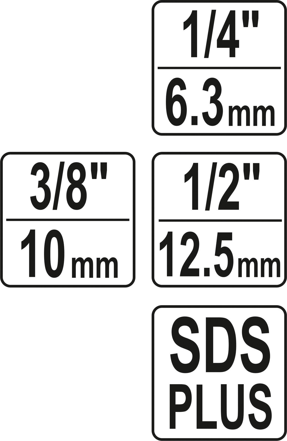 Adaptador Sds Plus Para Vasos 1/4'' 3/8'' 1/2''